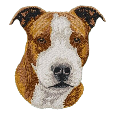 【アメリカンスタッフォードシャーテリア_2】Dog刺繍ワッペン nui tag アメリカンスタッフォードシャーテリア