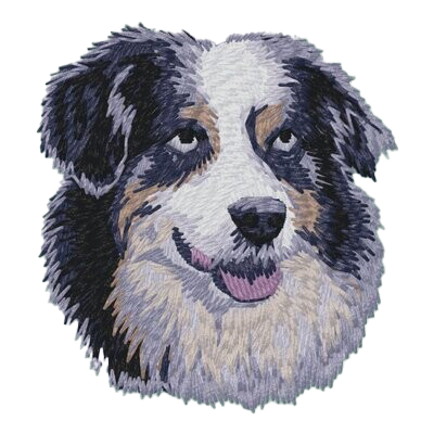 【オーストラリアンシェパード_1】Dog刺繍ワッペン nui tag オーストラリアンシェパード