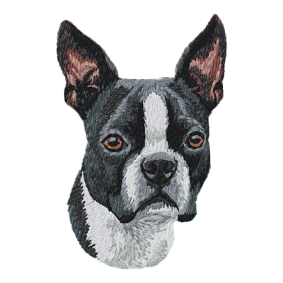 【ボストンテリア_1】Dog刺繍ワッペン nui tag ボストンテリア