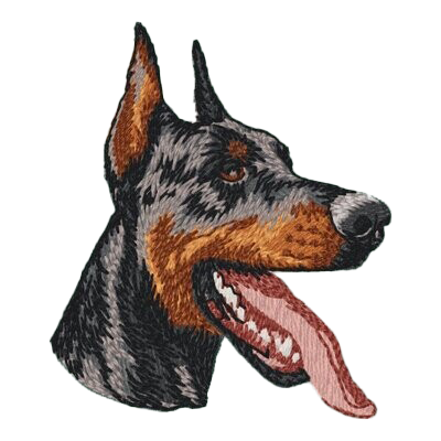 【ドーベルマン_1】Dog刺繍ワッペン nui tag ドーベルマン