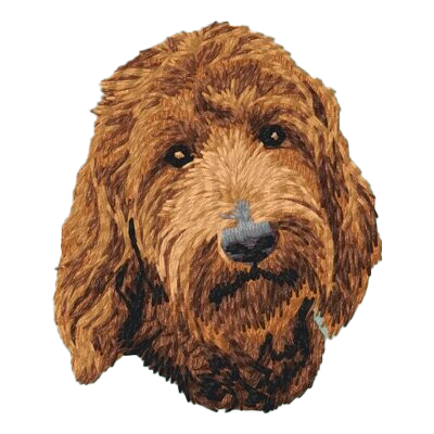 【ゴールデン・ドゥードル_1】Dog刺繍ワッペン nui tag ゴールデン・ドゥードル