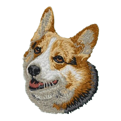 【ウェルシュ・コーギー・ペンブローク_2】Dog刺繍ワッペン nui tag ウェルシュ・コーギー・ペンブローク