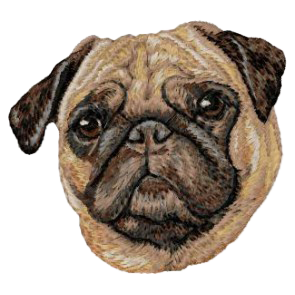 【パグ_6】Dog刺繍ワッペン nui tag パグ