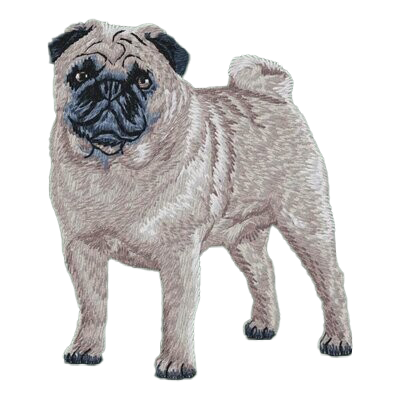 【パグ_2】Dog刺繍ワッペン nui tag パグ