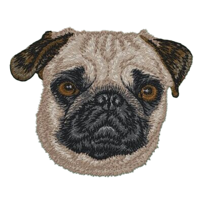 【パグ_3】Dog刺繍ワッペン nui tag パグ