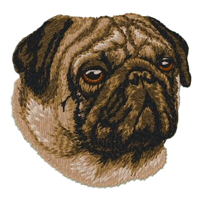 【パグ_4】Dog刺繍ワッペン nui tag パグ