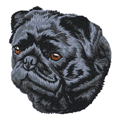 【パグ_5】Dog刺繍ワッペン nui tag パグ