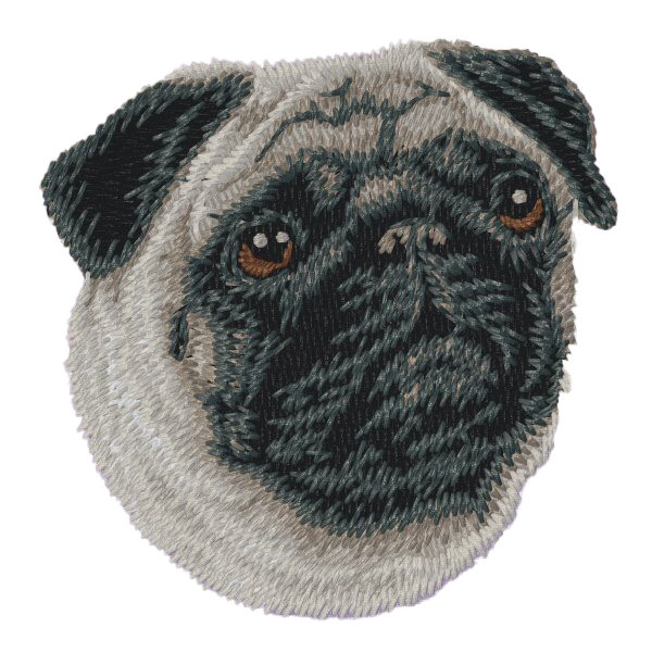 【パグ_1】Dog刺繍ワッペン nui tag パグ