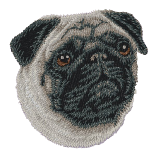 【パグ_1】Dog刺繍ワッペン nui tag パグ