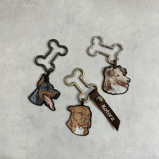 Dog刺繍キーホルダー