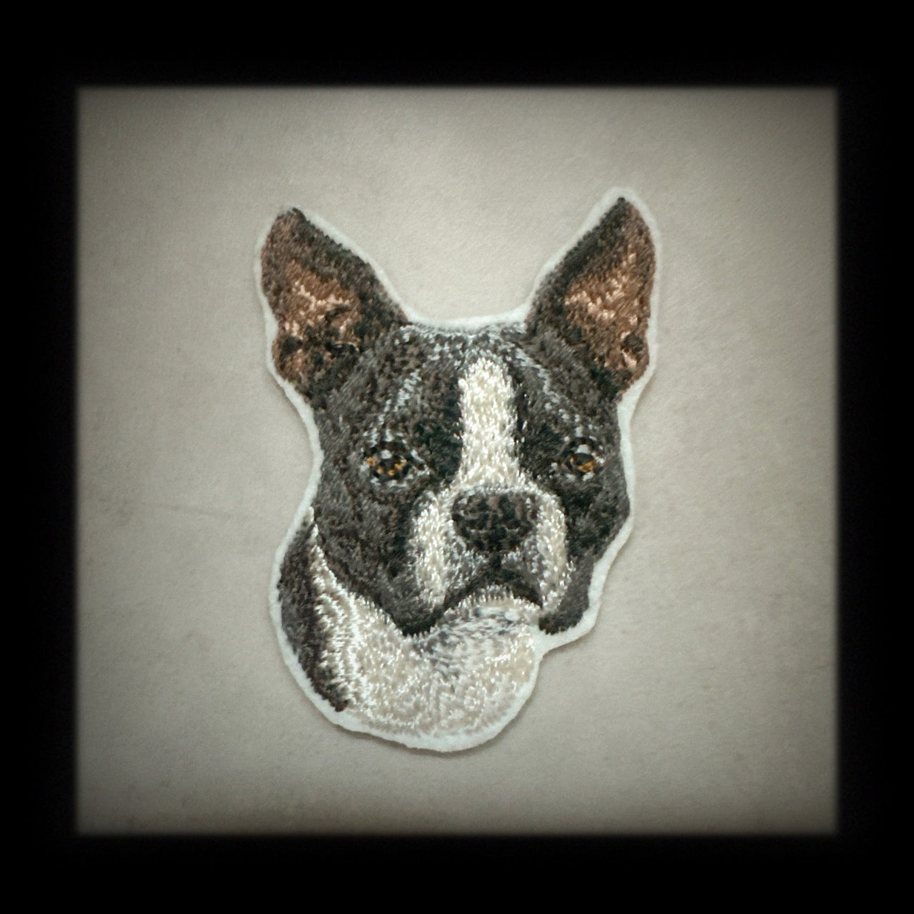 【ボストンテリア_1】Dog刺繍ワッペン nui tag ボストンテリア