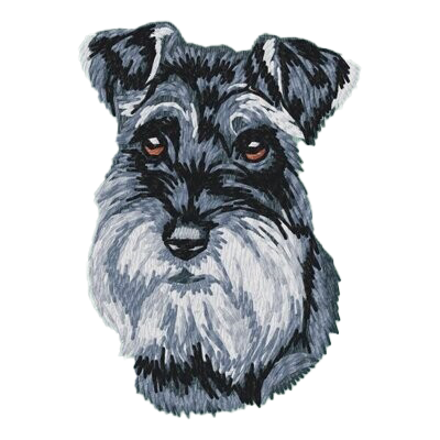 【シュナウザー_1】Dog刺繍ワッペン nui tag シュナウザー