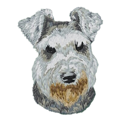 【ミニチュアシュナウザー_1】Dog刺繍ワッペン nui tag ミニチュアシュナウザー