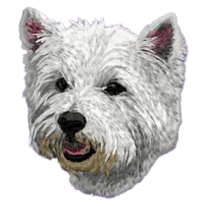 【ウエスト・ハイランド・ホワイト・テリア_4】Dog刺繍ワッペン nui tag ウエスト・ハイランド・ホワイト・テリア