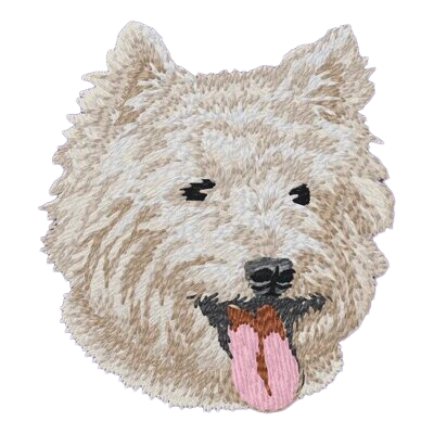 【ウエスト・ハイランド・ホワイト・テリア_1】Dog刺繍ワッペン nui tag ウエスト・ハイランド・ホワイト・テリア