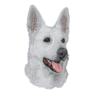 【ホワイト・スイス・シェパード・ドッグ_3】Dog刺繍ワッペン nui tag ホワイト・スイス・シェパード・ドッグ