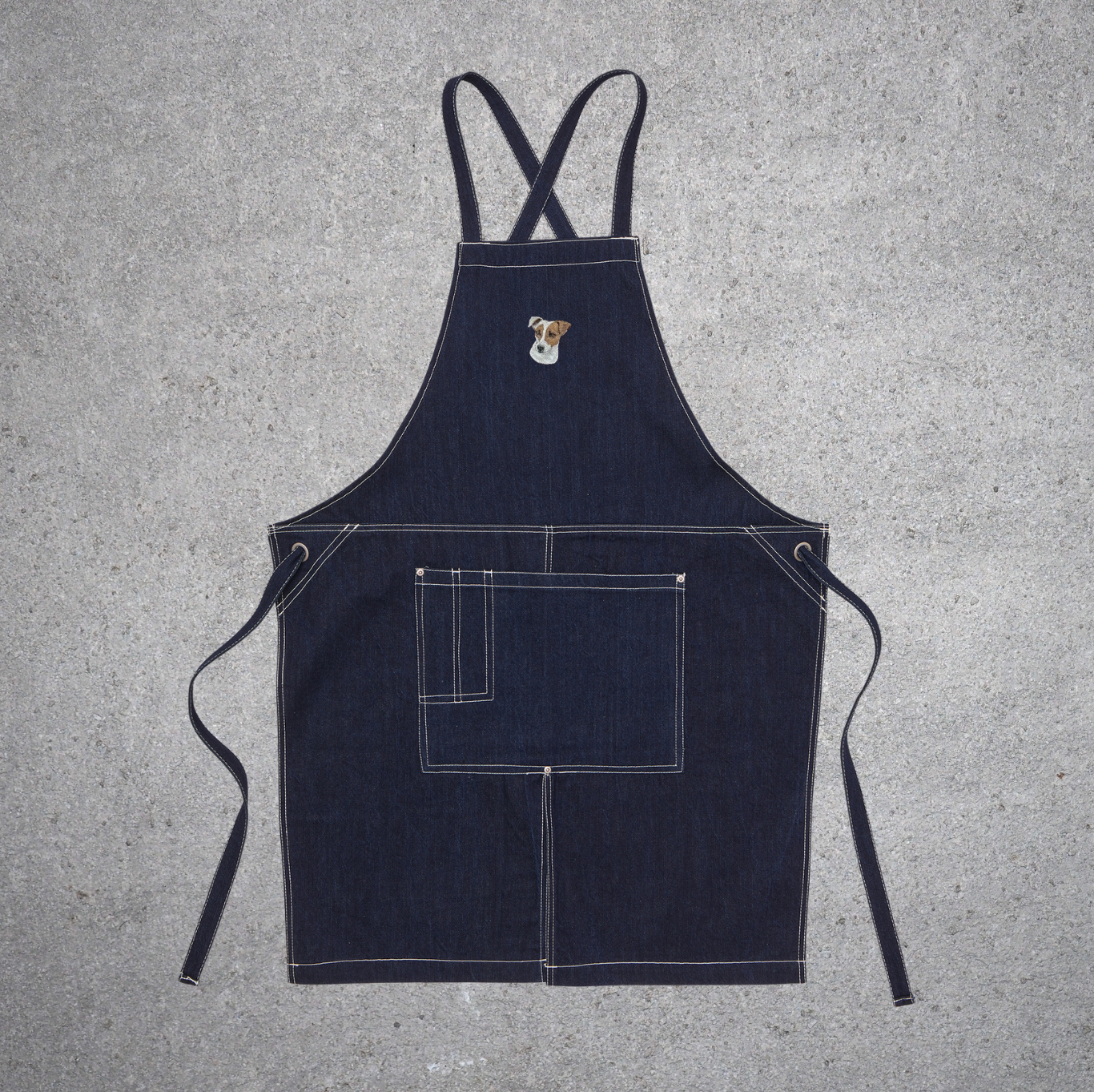 DOG刺繍　キャンバス＆ツイル エプロン（クロスタイプ）