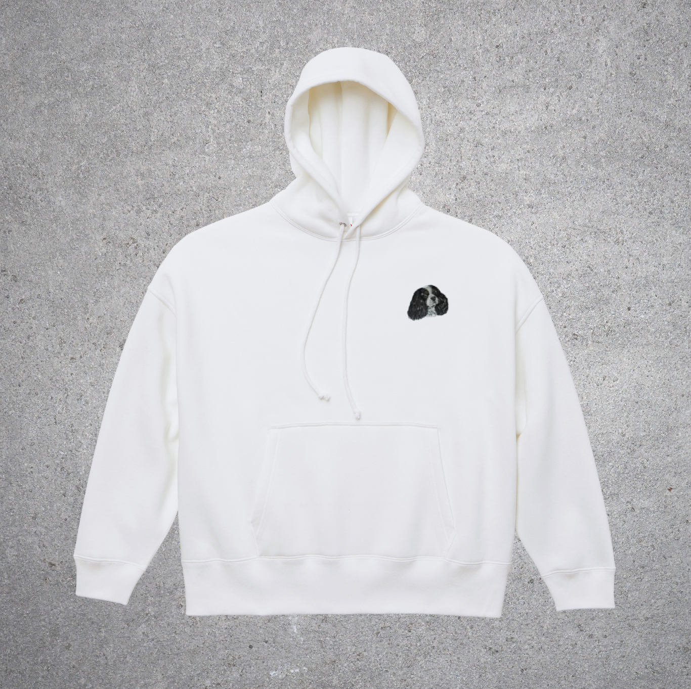 DOG刺繍　T/C ビッグシルエット スウェット プルオーバー パーカ（裏起毛）10.0オンス