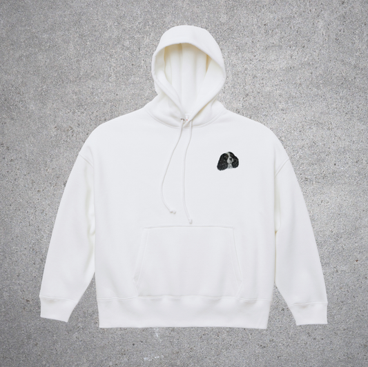 DOG刺繍　T/C ビッグシルエット スウェット プルオーバー パーカ（裏起毛）10.0オンス