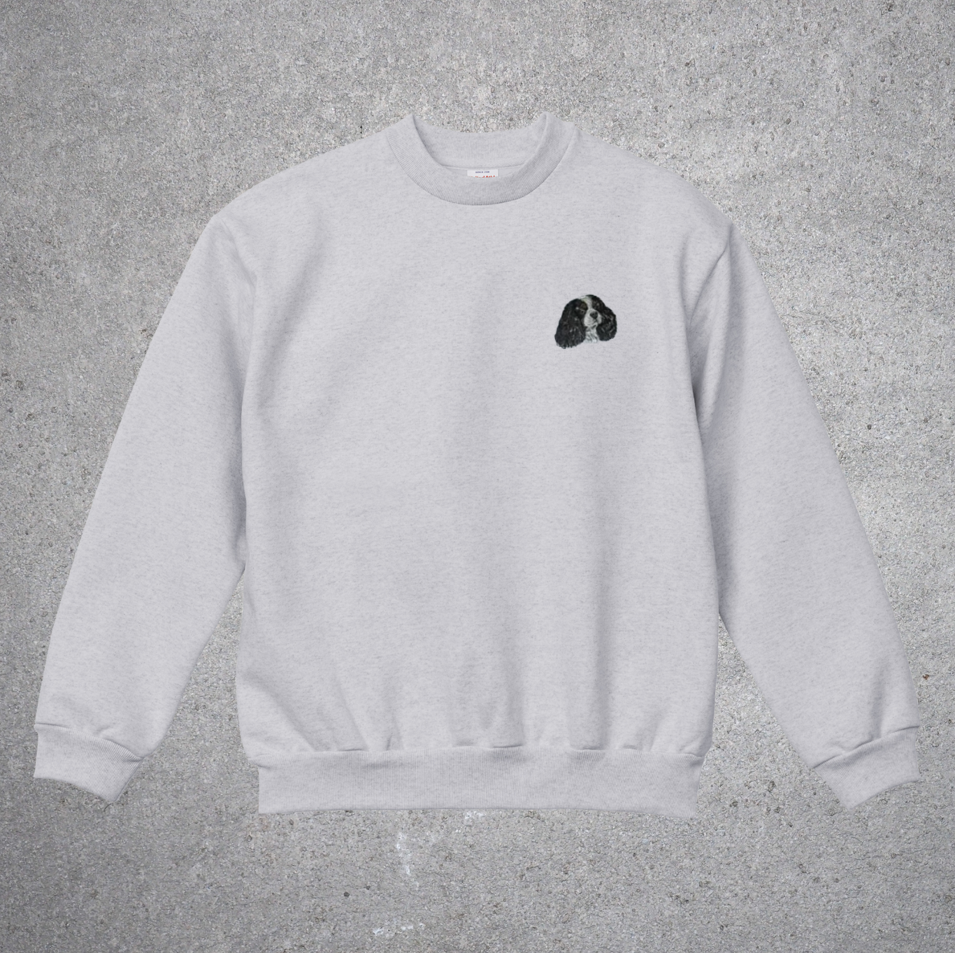 DOG刺繍　クルーネック スウェット（裏起毛）15.0オンス