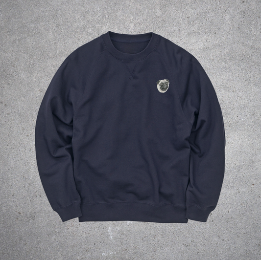 DOG刺繍　ラグランスリーブ スウェット 10.0オンス （裏パイル）