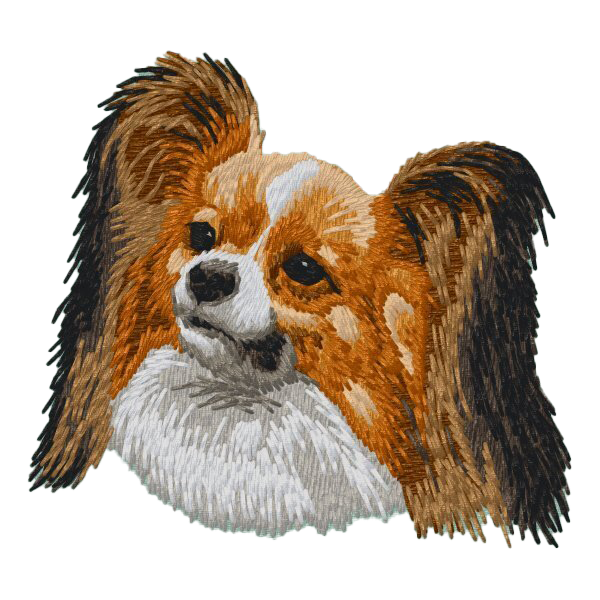 【パピヨン_1】Dog刺繍ワッペン nui tag パピヨン